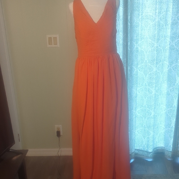 Vibrant Orange Sleeveless Maxi Dress - Picture 1 of 6